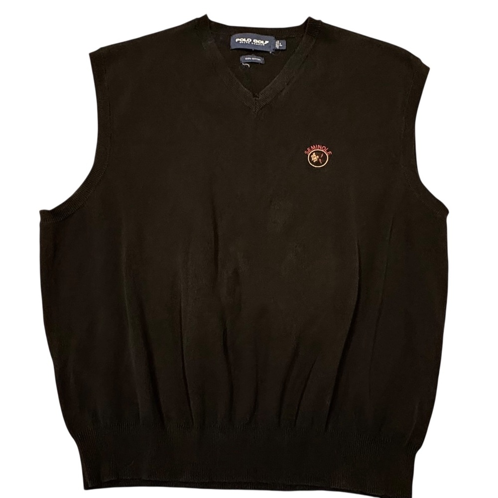 Polo Ralph Lauren Florida State Seminoles Black V-neck Sweater Vest L